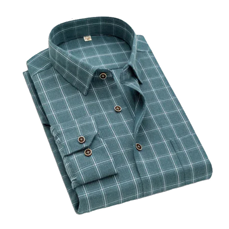 Men’s Lightweight Checkered Formal Shirt – Office Style