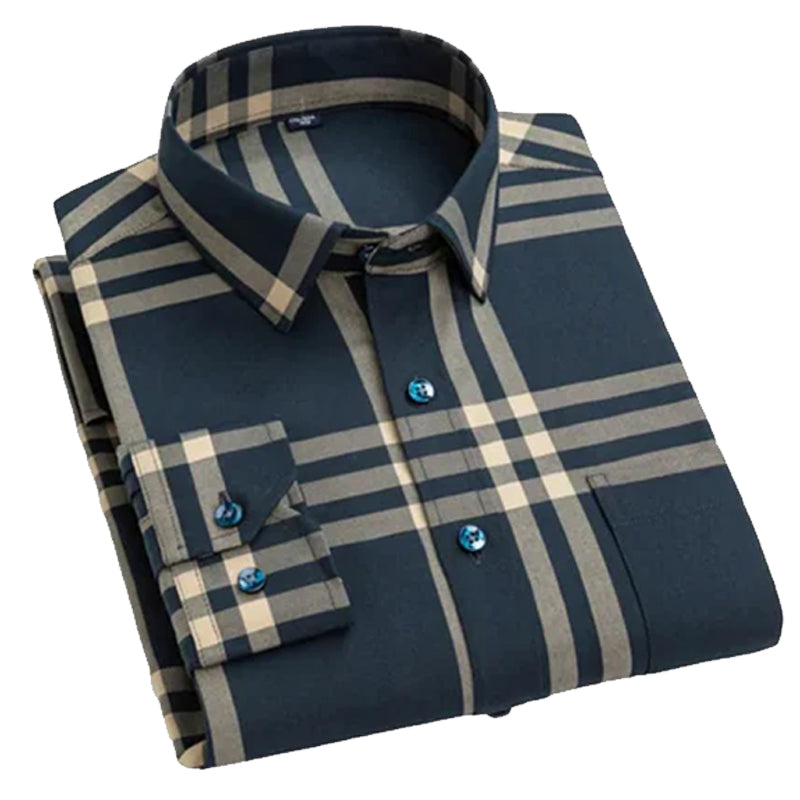 Men’s Check Formal Shirt – Regular Fit Cotton Shirt