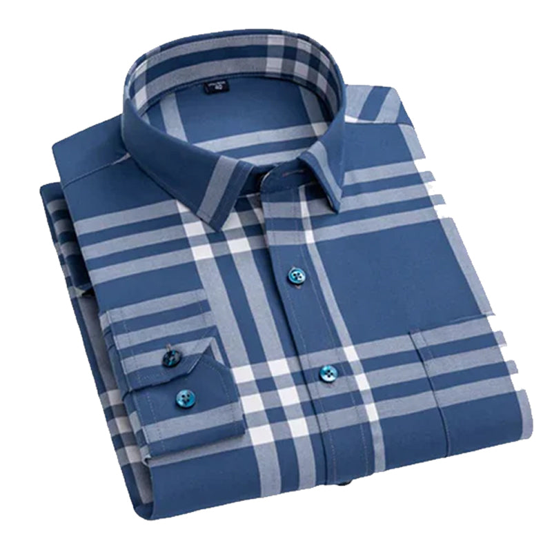 Men’s Classic Business Check Shirt – Full Sleeve Formal Wear