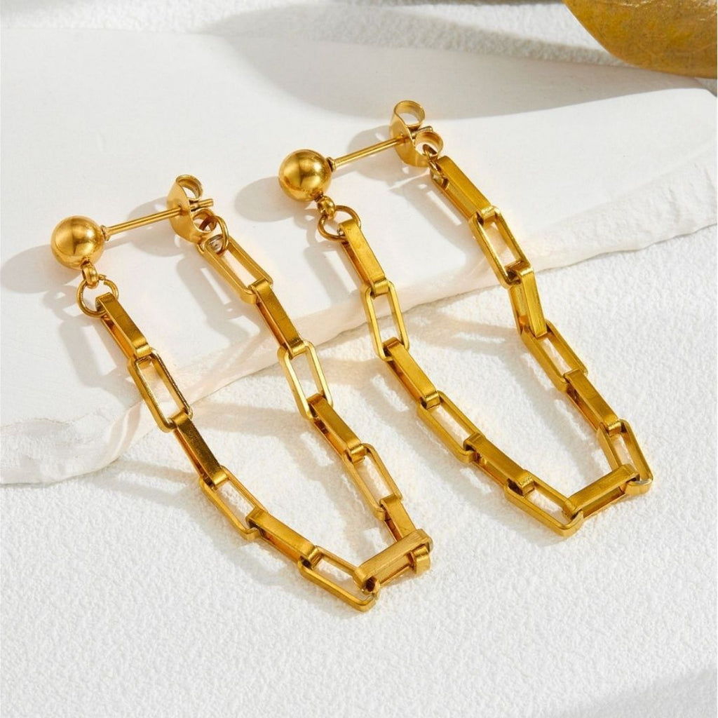 Linear Link Drops Earrings