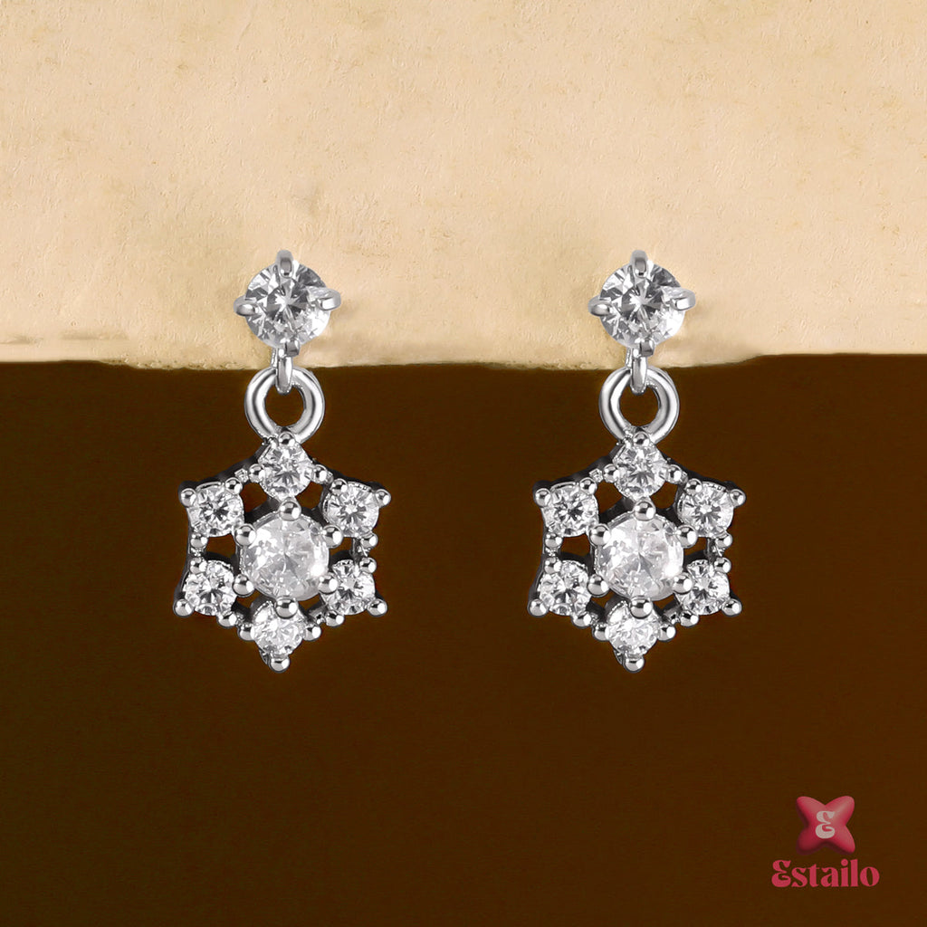 Snowflake Sparkle Drops Earring (Pair)