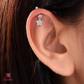 Zircon Star Drops Earcuff Earring (Pair)
