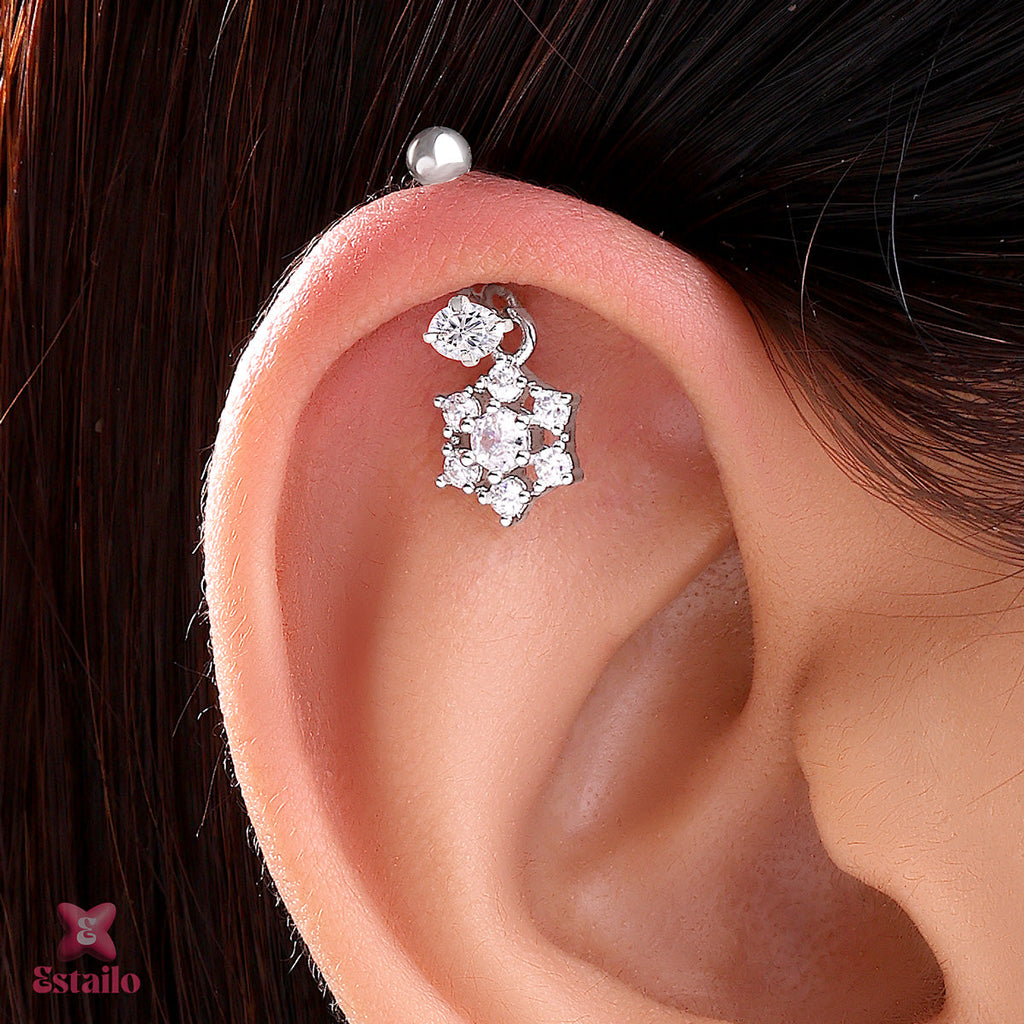 Snowflake Sparkle Drops Earring (Pair)