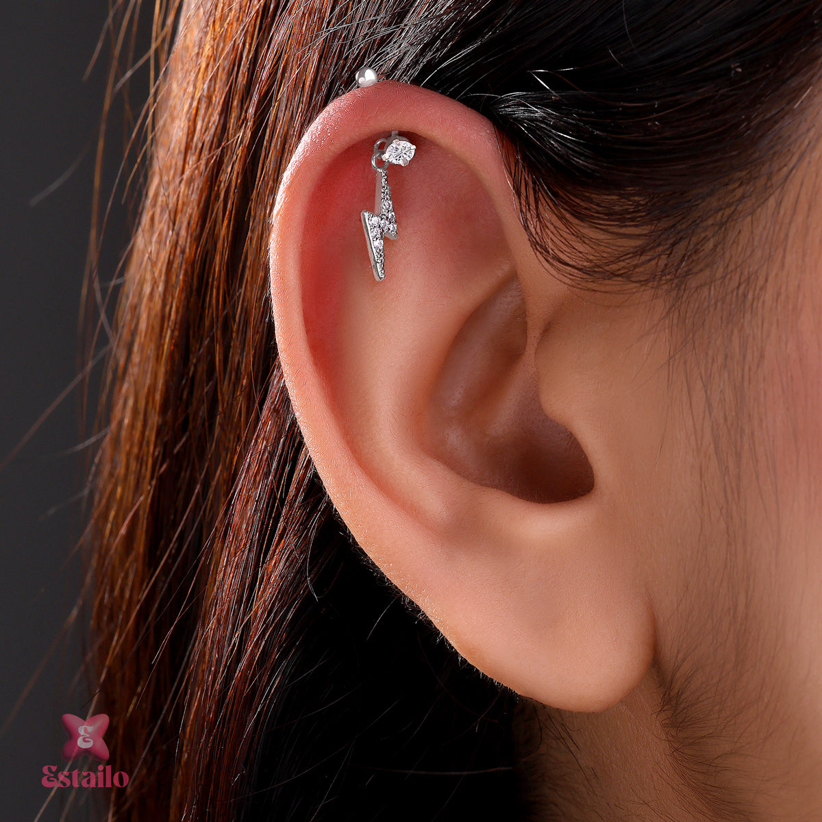 Bolt Drop Helix Earrcuff Earring (Pair)