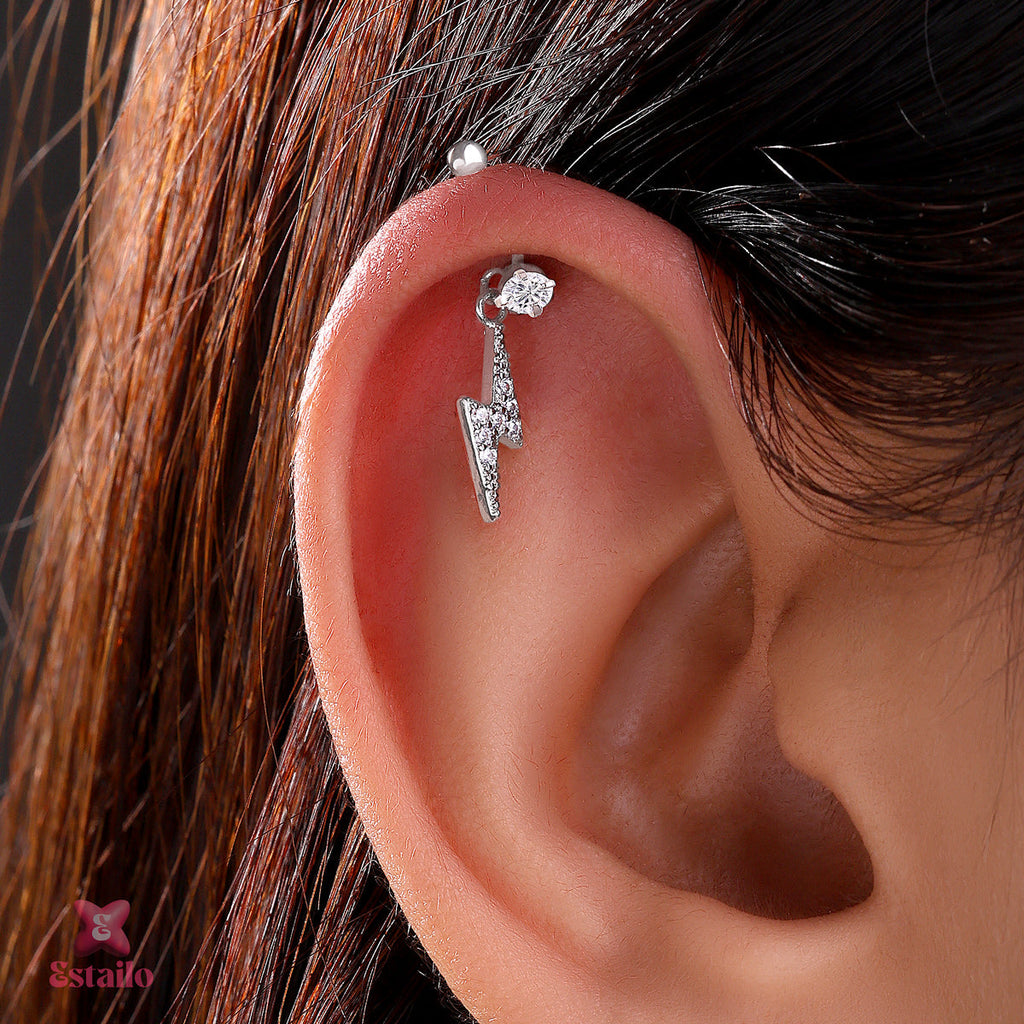 Bolt Drop Helix Earrcuff Earring (Pair)